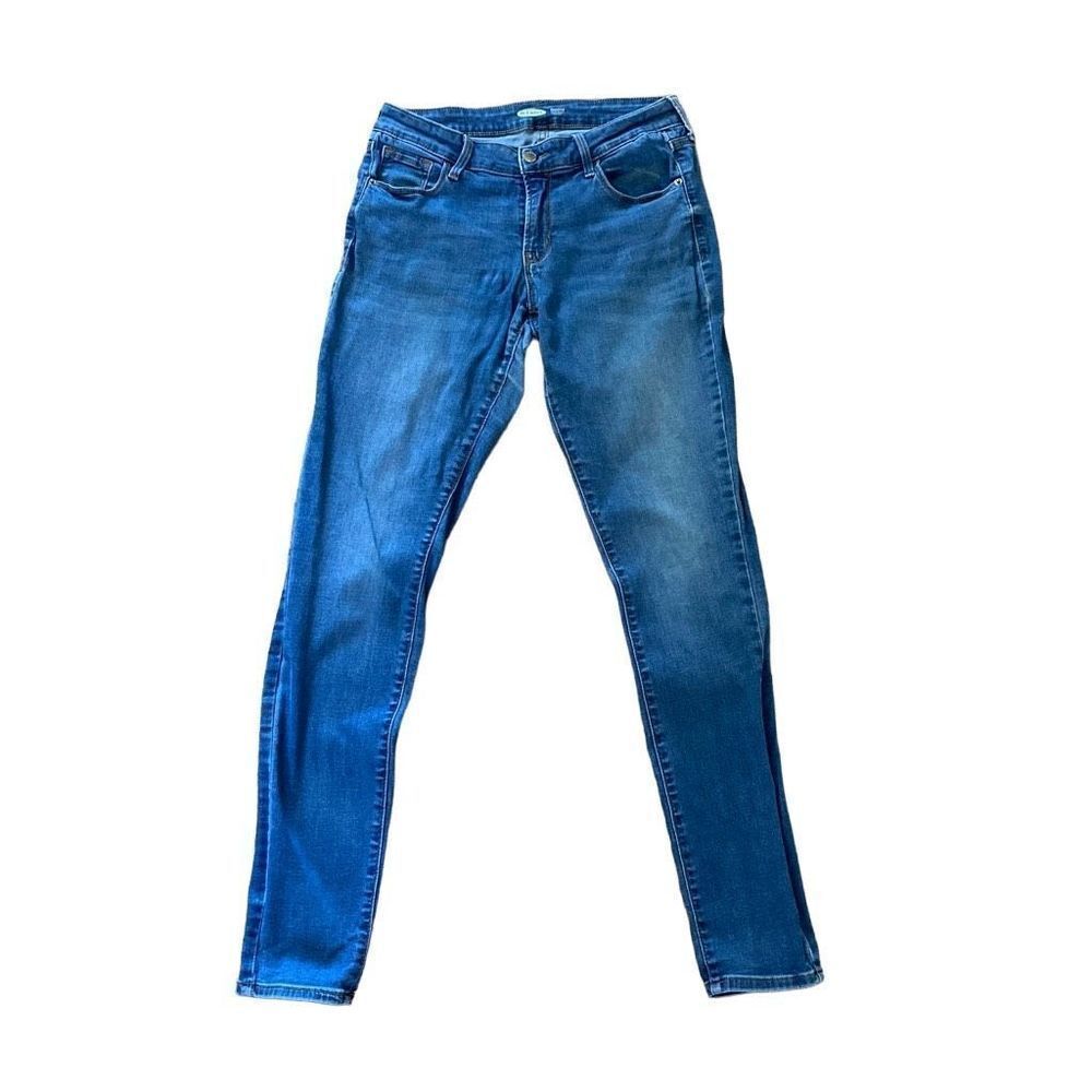 Old Navy Size 8 Long Jeans ROCKSTAR Super Skinny Low Rise Medium Wash
